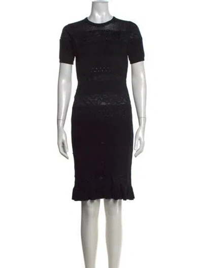 Pre-owned Milly Lace Pattern Knee-length Dress In Black