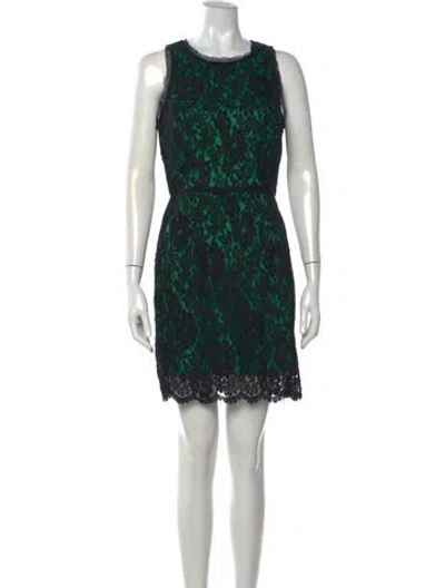 Pre-owned Milly Lace Pattern Knee-length Dress In Black