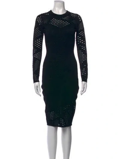 Pre-owned Milly Lace Pattern Knee-length Dress In Black