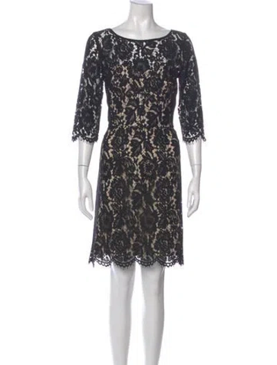 Pre-owned Milly Lace Pattern Knee-length Dress In Multi