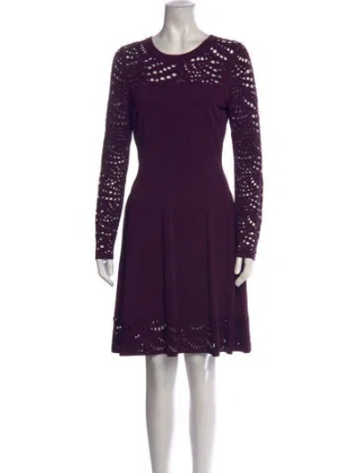 Pre-owned Milly Lace Pattern Knee-length Dress In Purple