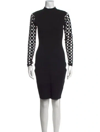 Pre-owned Milly Lace Pattern Knee-length Dress W/ Tags In Black