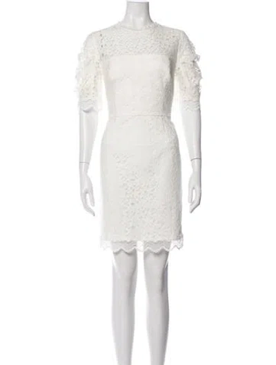 Pre-owned Milly Lace Pattern Knee-length Dress W/ Tags In Neutrals