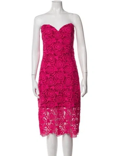 Pre-owned Milly Lace Pattern Knee-length Dress W/ Tags In Pink