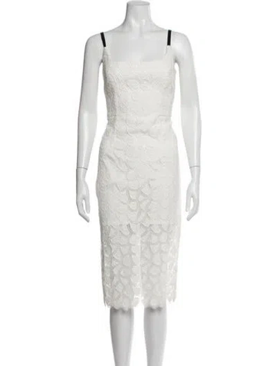 Pre-owned Milly Lace Pattern Knee-length Dress In White