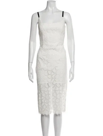 Pre-owned Milly Lace Pattern Knee-length Dress In White