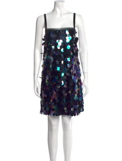 Pre-owned Milly Lace Pattern Mini Dress In Black