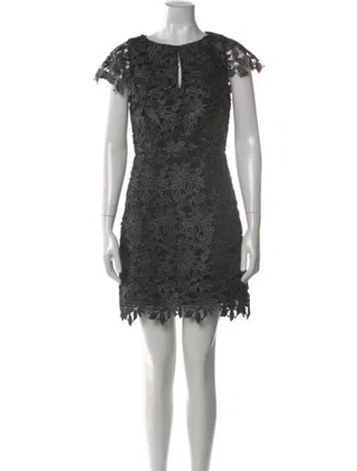 Pre-owned Milly Lace Pattern Mini Dress In Black