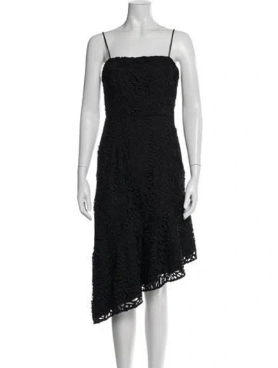 Pre-owned Milly Lace Pattern Mini Dress In Black