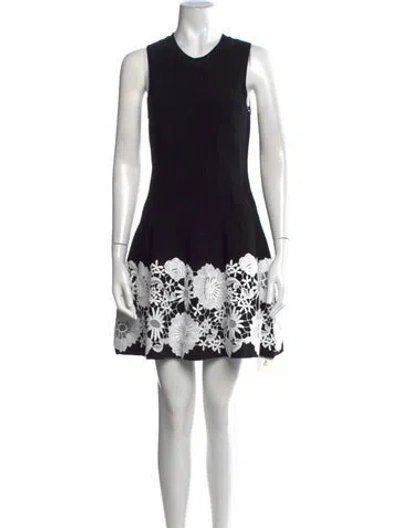Pre-owned Milly Lace Pattern Mini Dress In Black