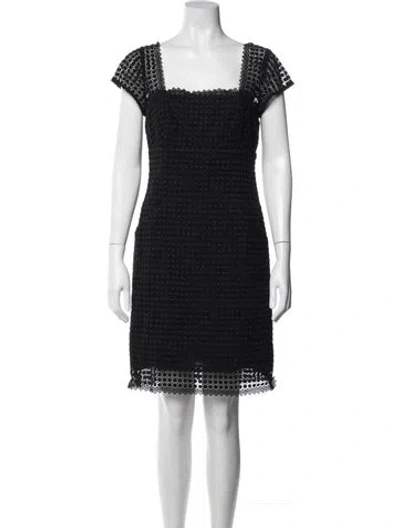Pre-owned Milly Lace Pattern Mini Dress In Black