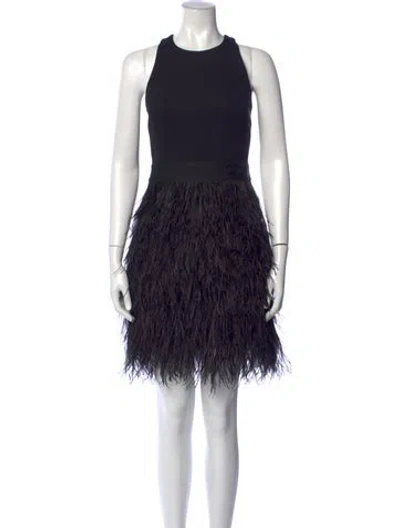 Pre-owned Milly Lace Pattern Mini Dress In Black