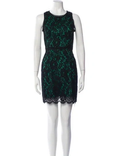 Pre-owned Milly Lace Pattern Mini Dress In Black