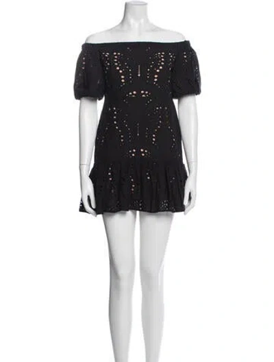 Pre-owned Milly Lace Pattern Mini Dress In Blue