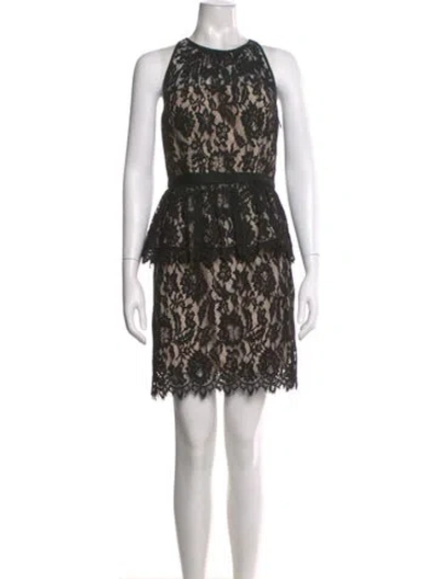 Pre-owned Milly Lace Pattern Mini Dress In Gray