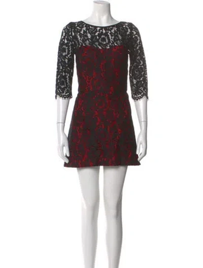 Pre-owned Milly Lace Pattern Mini Dress In Multi