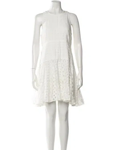 Pre-owned Milly Lace Pattern Mini Dress In Neutral