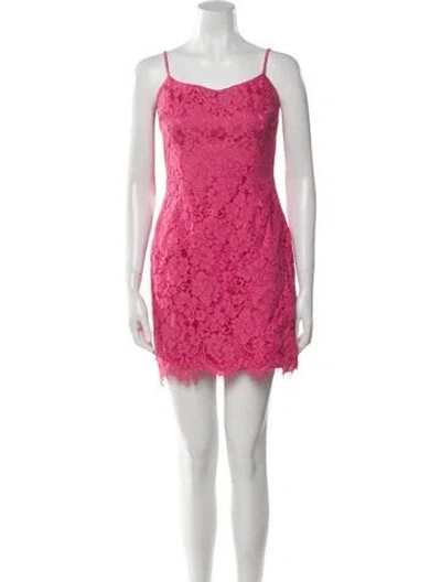 Pre-owned Milly Lace Pattern Mini Dress In Pink
