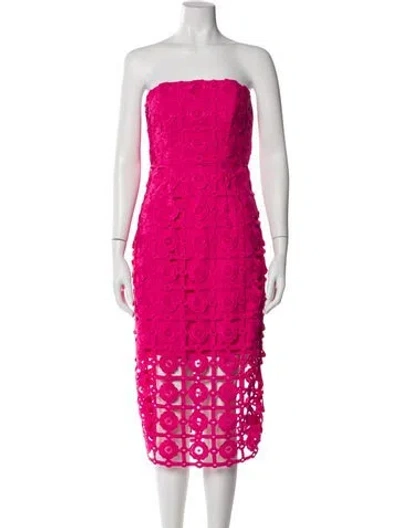 Pre-owned Milly Lace Pattern Mini Dress In Pink