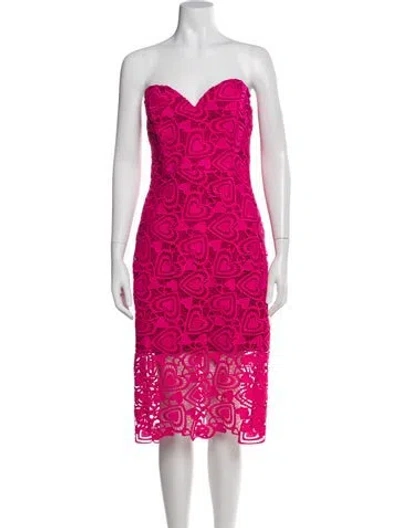 Pre-owned Milly Lace Pattern Mini Dress In Pink