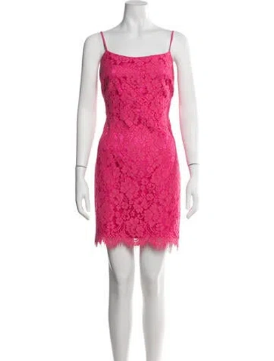 Pre-owned Milly Lace Pattern Mini Dress In Pink