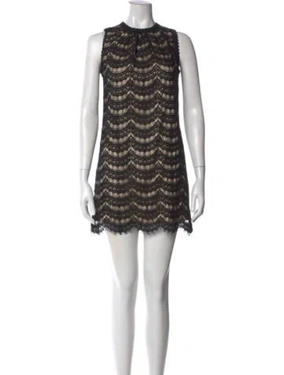 Pre-owned Milly Lace Pattern Mini Dress W/ Tags In Black