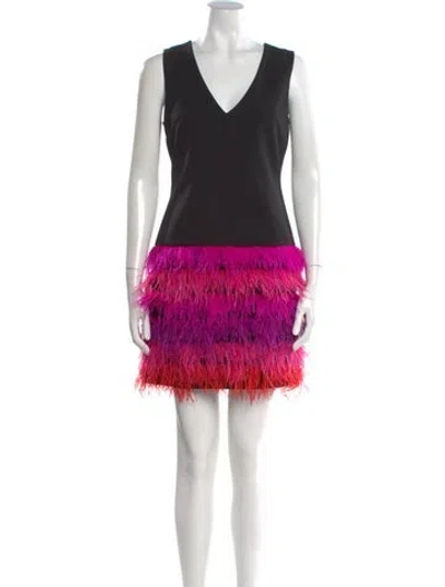 Pre-owned Milly Lace Pattern Mini Dress W/ Tags In Black
