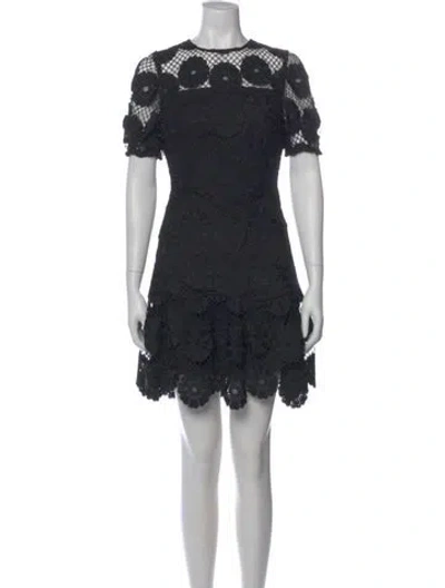 Pre-owned Milly Lace Pattern Mini Dress W/ Tags In Black