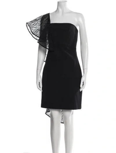 Pre-owned Milly Lace Pattern Mini Dress W/ Tags In Black