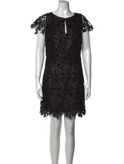 Pre-owned Milly Lace Pattern Mini Dress W/ Tags In Black