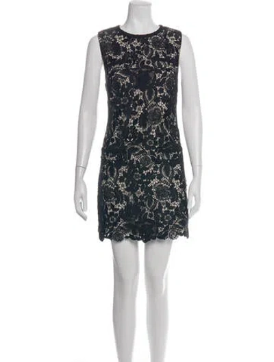 Pre-owned Milly Lace Pattern Mini Dress W/ Tags In Black