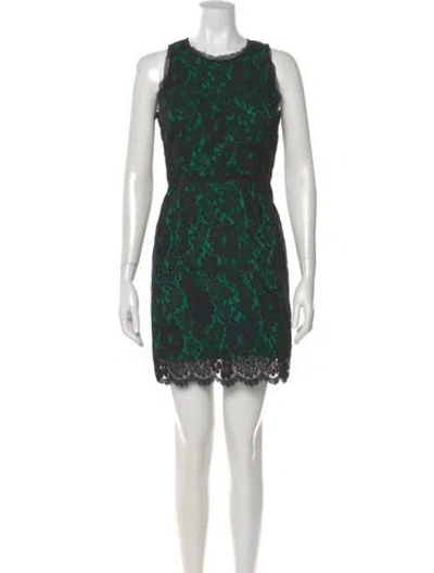 Pre-owned Milly Lace Pattern Mini Dress W/ Tags In Green