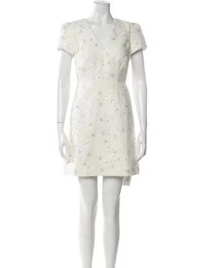 Pre-owned Milly Lace Pattern Mini Dress W/ Tags In Neutral