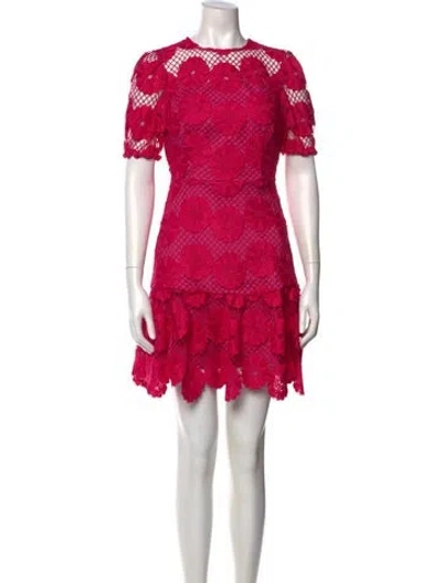 Pre-owned Milly Lace Pattern Mini Dress W/ Tags In Pink