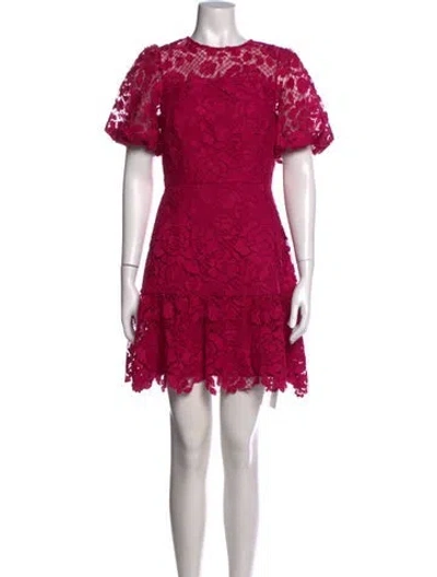 Pre-owned Milly Lace Pattern Mini Dress W/ Tags In Pink