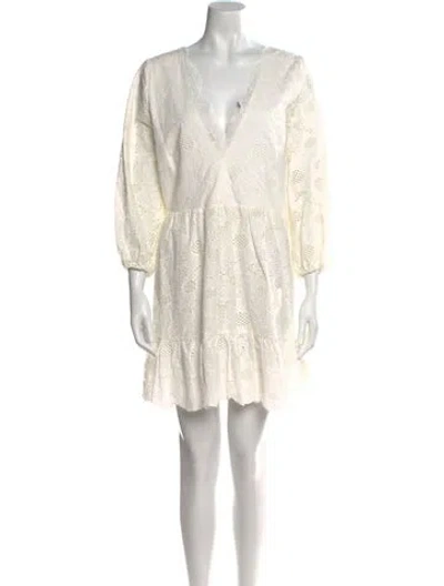 Pre-owned Milly Lace Pattern Mini Dress W/ Tags In White