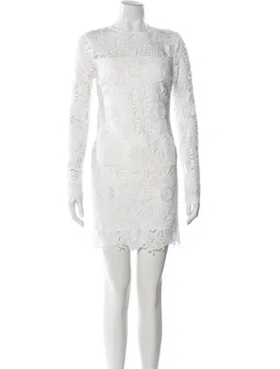 Pre-owned Milly Lace Pattern Mini Dress In White