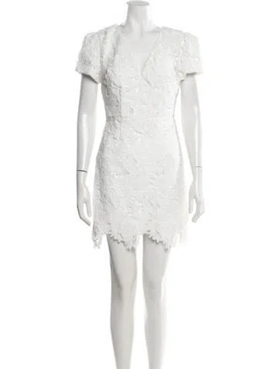 Pre-owned Milly Lace Pattern Mini Dress In White