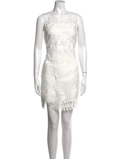 Pre-owned Milly Lace Pattern Mini Dress In White