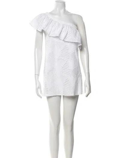 Pre-owned Milly Lace Pattern Mini Dress In White