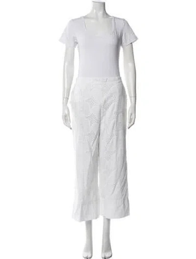 Pre-owned Milly Lace Pattern Pantsuit In White