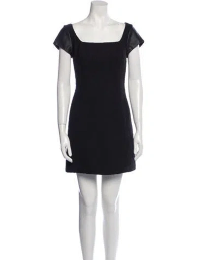 Pre-owned Milly Lamb Leather Mini Dress In Black