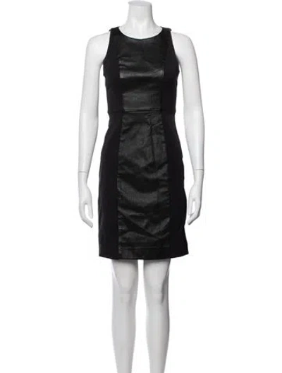 Pre-owned Milly Lamb Leather Mini Dress In Black