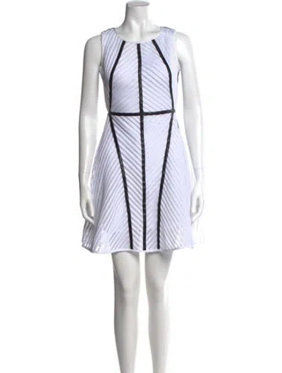 Pre-owned Milly Lamb Leather Mini Dress In White