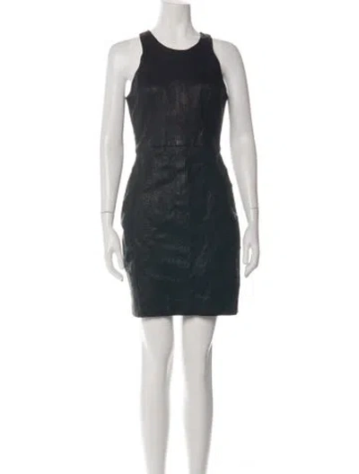 Pre-owned Milly Lambskin Mini Dress In Black
