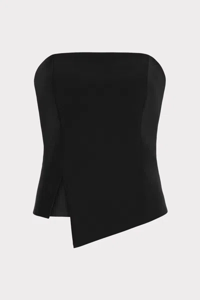 Milly Lana Cady Strapless Sleeveless Top In Black
