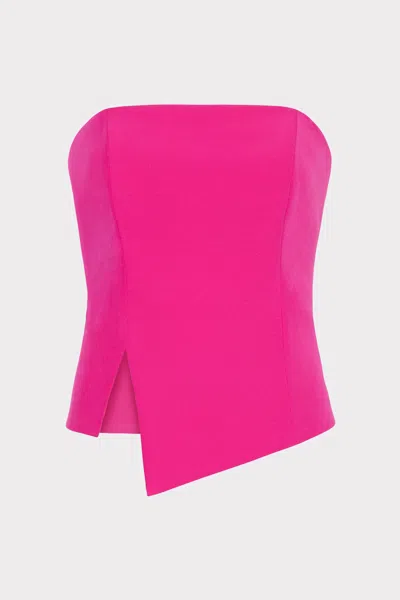 Milly Lana Cady Strapless Sleeveless Top In Fuchsia