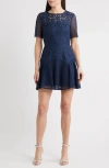 Milly Lana Floral Geo Combo Lace Mini Dress