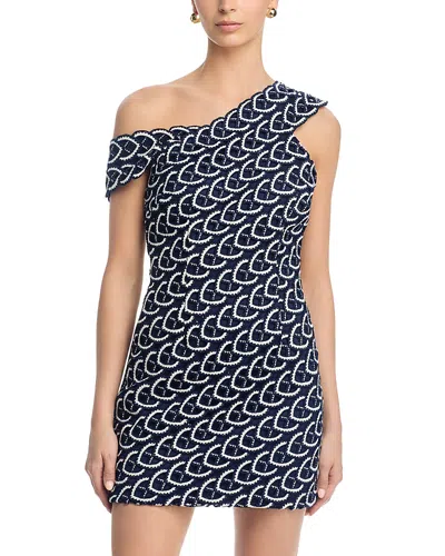Milly Leah Lace Mini Dress In Blue