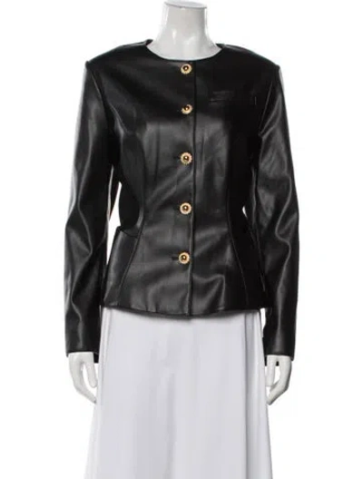 Pre-owned Milly Leather Blazer In Black